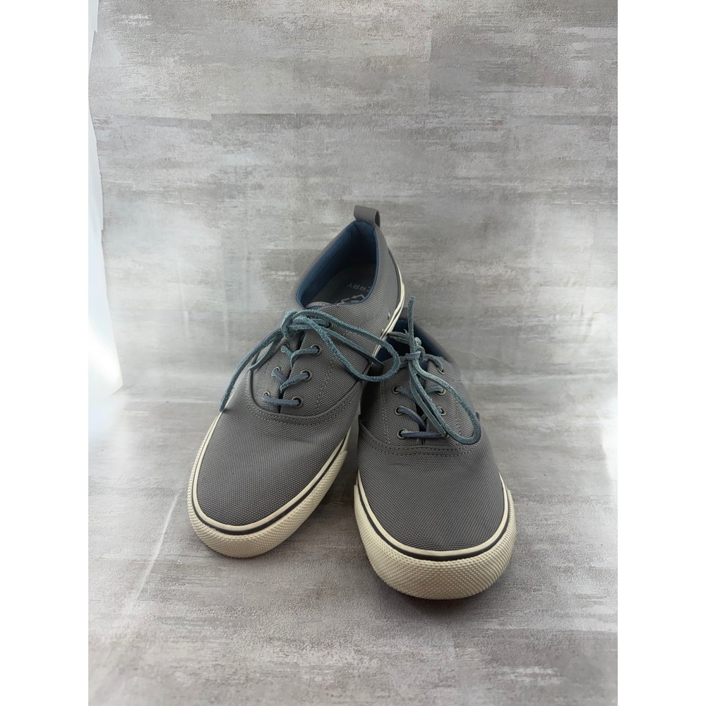 Sperry Men STS24719 Gray Canvas Low Top Lace Up Sneakers Size 10.5